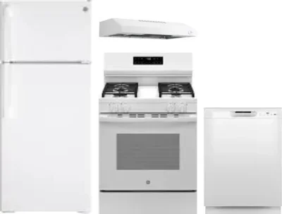 4 Piece Package Includes Refrigerator, Range, Hood And Dishwasher