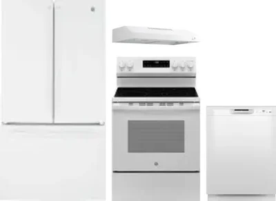 4 Piece Package Includes Refrigerator, Range, Hood And Dishwasher