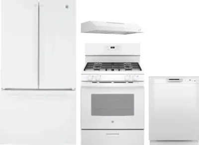 4 Piece Package Includes Refrigerator, Range, Hood And Dishwasher