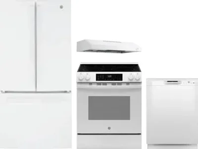 4 Piece Package Includes Refrigerator, Range, Hood And Dishwasher