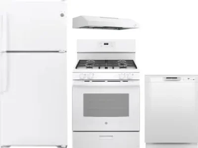 4 Piece Package Includes Refrigerator, Range, Hood And Dishwasher
