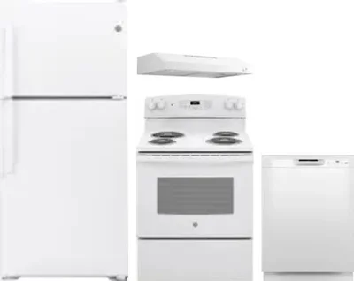 4 Piece Package Includes Refrigerator, Range, Hood And Dishwasher