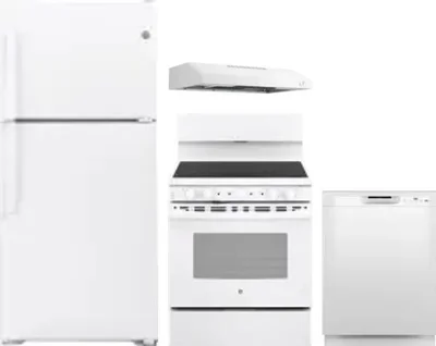 4 Piece Package Includes Refrigerator, Range, Hood And Dishwasher