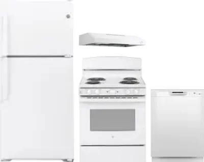 4 Piece Package Includes Refrigerator, Range, Hood And Dishwasher