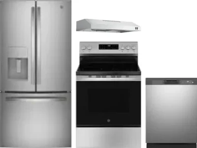 4 Piece Package Includes Refrigerator, Range, Hood And Dishwasher