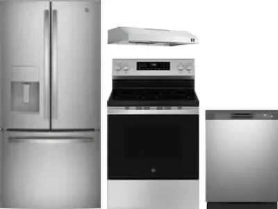 4 Piece Package Includes Refrigerator, Range, Hood And Dishwasher