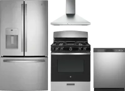 4 Piece Package Includes Refrigerator, Range, Hood And Dishwasher