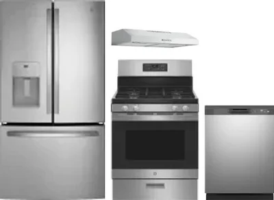 4 Piece Package Includes Refrigerator, Range, Hood And Dishwasher