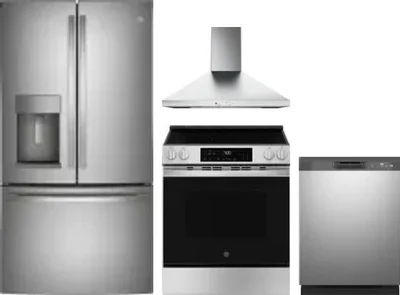 4 Piece Package Includes Refrigerator, Range, Hood And Dishwasher