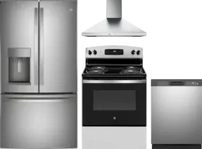 4 Piece Package Includes Refrigerator, Range, Hood And Dishwasher