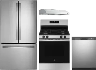 4 Piece Package Includes Refrigerator, Range, Hood And Dishwasher