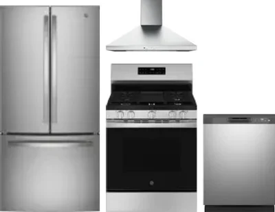 4 Piece Package Includes Refrigerator, Range, Hood And Dishwasher