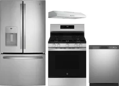 4 Piece Package Includes Refrigerator, Range, Hood And Dishwasher