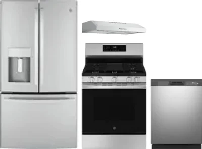 4 Piece Package Includes Refrigerator, Range, Hood And Dishwasher
