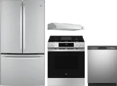 4 Piece Package Includes Refrigerator, Range, Hood And Dishwasher