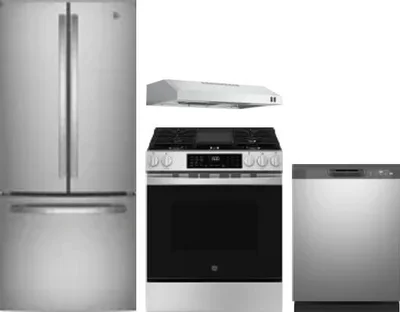 4 Piece Package Includes Refrigerator, Range, Hood And Dishwasher