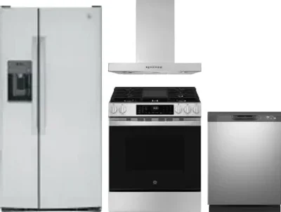 4 Piece Package Includes Refrigerator, Range, Hood And Dishwasher