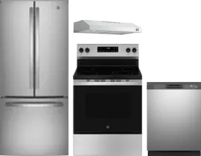 4 Piece Package Includes Refrigerator, Range, Hood And Dishwasher