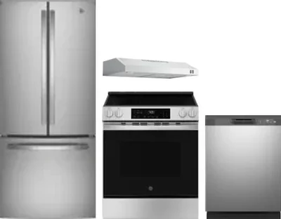4 Piece Package Includes Refrigerator, Range, Hood And Dishwasher