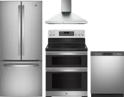 4 Piece Package Includes Refrigerator, Range, Hood And Dishwasher