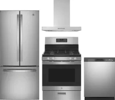 4 Piece Package Includes Refrigerator, Range, Hood And Dishwasher