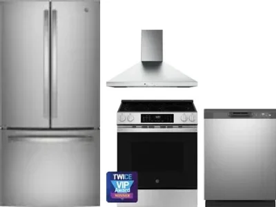 4 Piece Package Includes Refrigerator, Range, Hood And Dishwasher