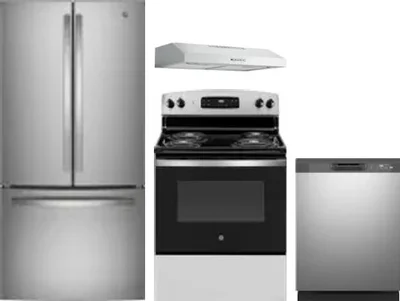 4 Piece Package Includes Refrigerator, Range, Hood And Dishwasher