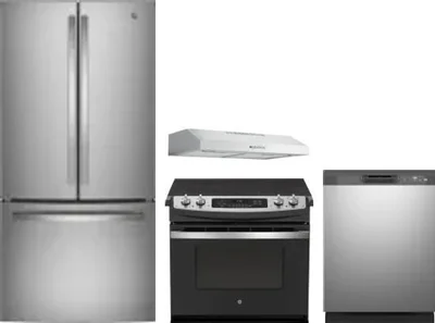 4 Piece Package Includes Refrigerator, Range, Hood And Dishwasher