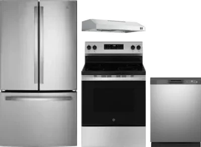 4 Piece Package Includes Refrigerator, Range, Hood And Dishwasher