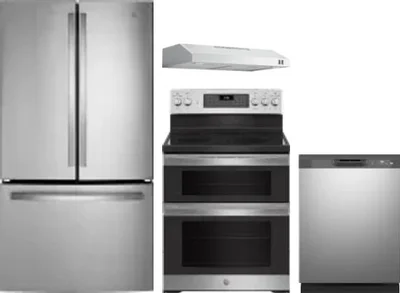 4 Piece Package Includes Refrigerator, Range, Hood And Dishwasher