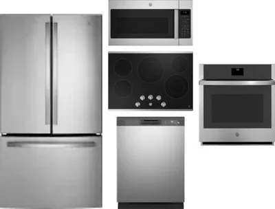 5 Piece Package Includes Refrigerator, Cooktop, Wall Oven, Microwave And Dishwasher