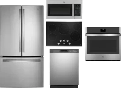 5 Piece Package Includes Refrigerator, Cooktop, Wall Oven, Microwave And Dishwasher