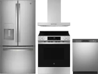 4 Piece Package Includes Refrigerator, Range, Hood And Dishwasher