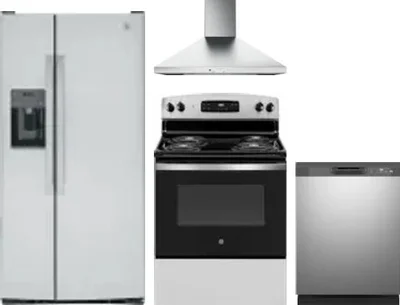 4 Piece Package Includes Refrigerator, Range, Hood And Dishwasher