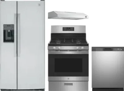 4 Piece Package Includes Refrigerator, Range, Hood And Dishwasher