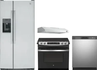 4 Piece Package Includes Refrigerator, Range, Hood And Dishwasher