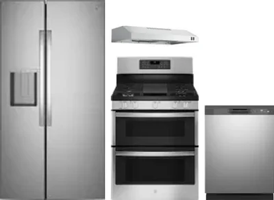 4 Piece Package Includes Refrigerator, Range, Hood And Dishwasher
