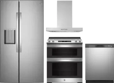4 Piece Package Includes Refrigerator, Range, Hood And Dishwasher