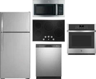 5 Piece Package Includes Refrigerator, Cooktop, Wall Oven, Microwave And Dishwasher