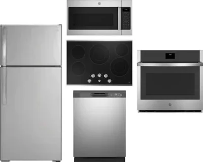 5 Piece Package Includes Refrigerator, Cooktop, Wall Oven, Microwave And Dishwasher