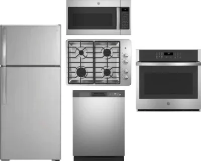 5 Piece Package Includes Refrigerator, Cooktop, Wall Oven, Microwave And Dishwasher