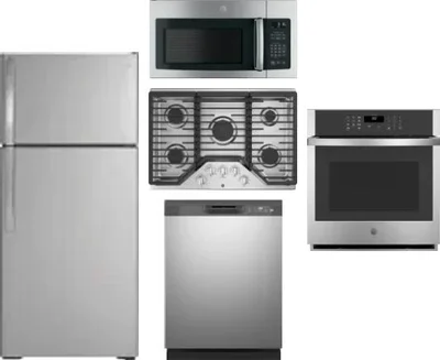 5 Piece Package Includes Refrigerator, Cooktop, Wall Oven, Microwave And Dishwasher
