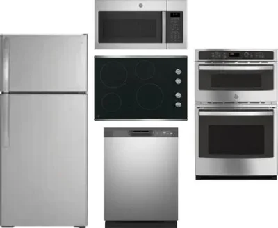 5 Piece Package Includes Refrigerator, Cooktop, Wall Oven, Microwave And Dishwasher