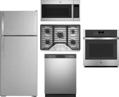 5 Piece Package Includes Refrigerator, Cooktop, Wall Oven, Microwave And Dishwasher