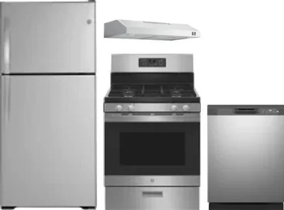 4 Piece Package Includes Refrigerator, Range, Hood And Dishwasher