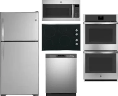 5 Piece Package Includes Refrigerator, Cooktop, Wall Oven, Microwave And Dishwasher