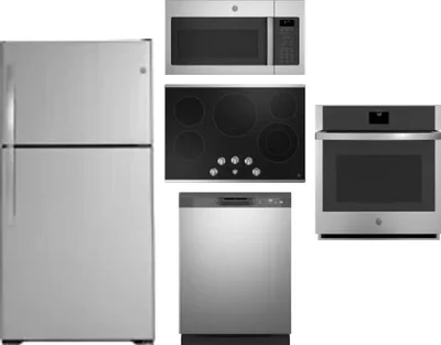 5 Piece Package Includes Refrigerator, Cooktop, Wall Oven, Microwave And Dishwasher