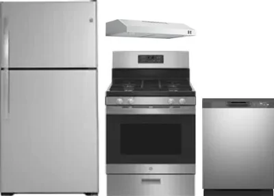 4 Piece Package Includes Refrigerator, Range, Hood And Dishwasher