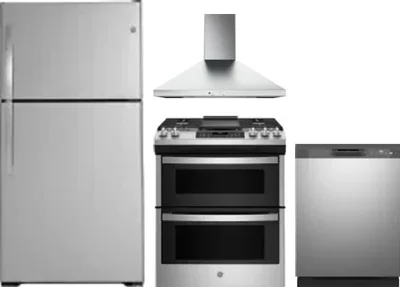 4 Piece Package Includes Refrigerator, Range, Hood And Dishwasher