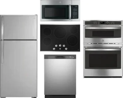 5 Piece Package Includes Refrigerator, Cooktop, Wall Oven, Microwave And Dishwasher